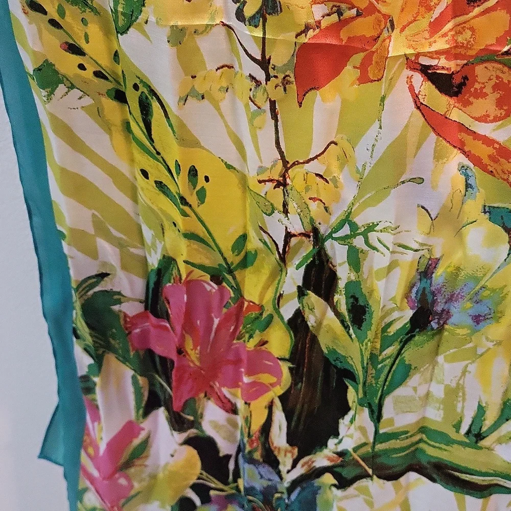 Vince Camuto Jungle Bloom Silk Oblong Scarf